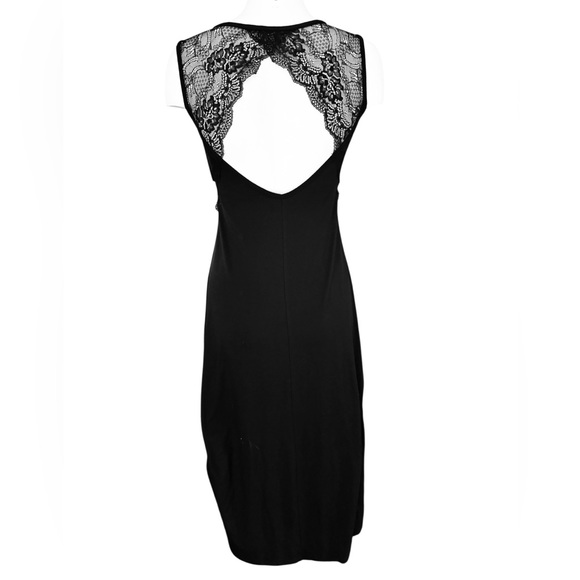 NWTS Bluana made in Italy Elegant Black, Lace Back lingerie, calf length, sz S - Picture 5 of 11